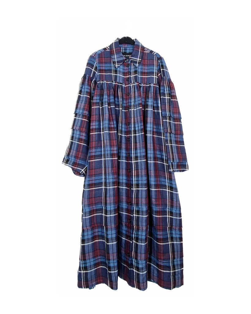 DIANA DRESS - DARK BLUE CHECK