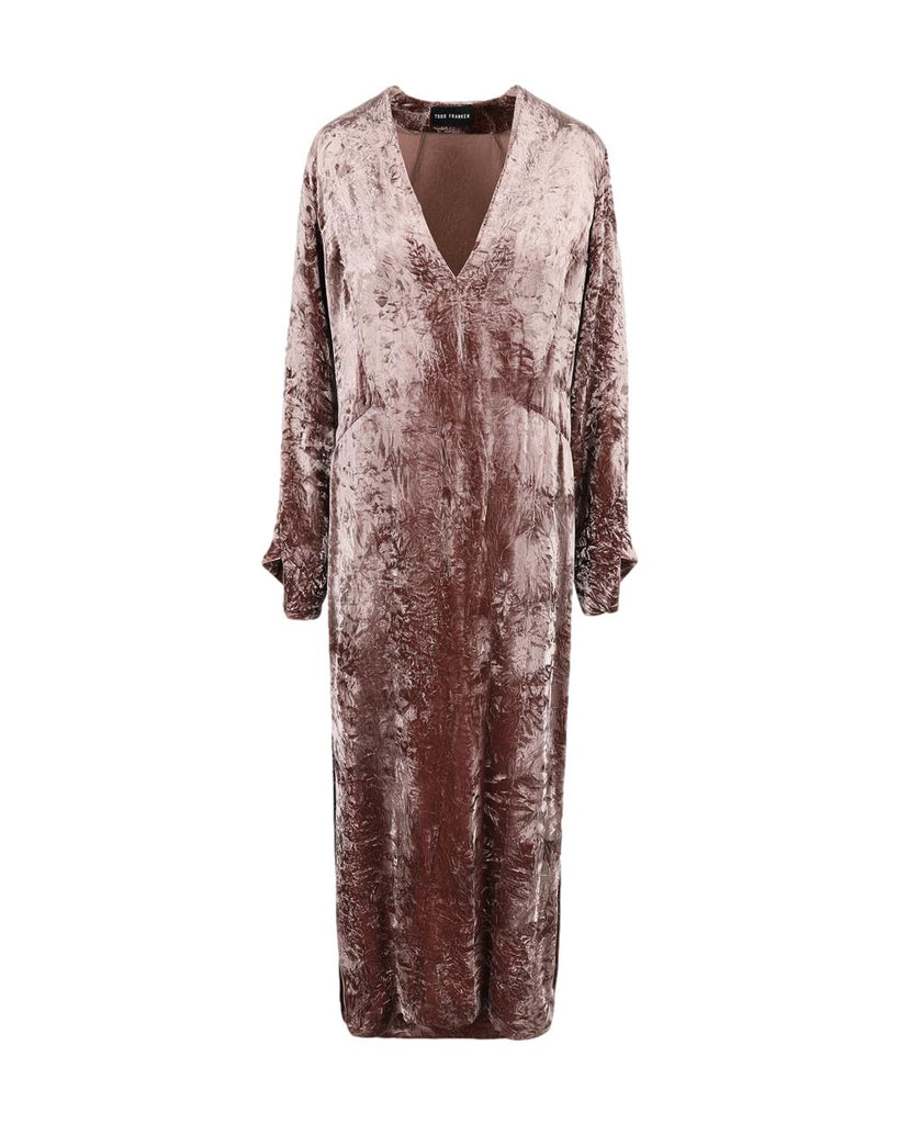 LAUREN DRESS SILK VELVET ROSE